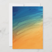 Orange Turquoise Bleu Tropical Mariage Invitations (Dos)