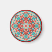 Orange & Turquoise Boho Mandala   Magneet (Voorkant)