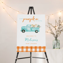 Orange & turquoise Citrouille Harvest Truck Welcom