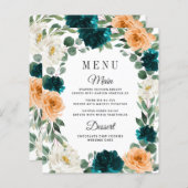 Orange Turquoise Turquoise Bleu Boho Mariage Carte (Devant / Derrière)