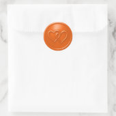 Orange Two Hearts Intertwined Wedding Ronde Sticker (Tas)