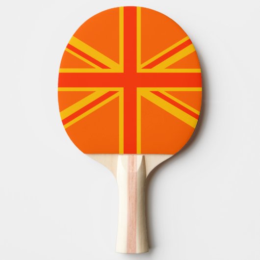 Orange Union Jack Tafeltennisbatje (Voorkant)