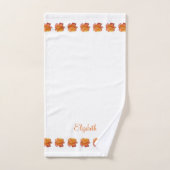 Orange Varigé Rose Photo sur Blanc Orange Nom (Serviette à main)