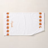 Orange Varigé Rose Photo sur Blanc Orange Nom (Serviette à main)