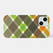 Orange Vert Brown Plaid Simple Fun Checks Motif (Verso Horizontal)