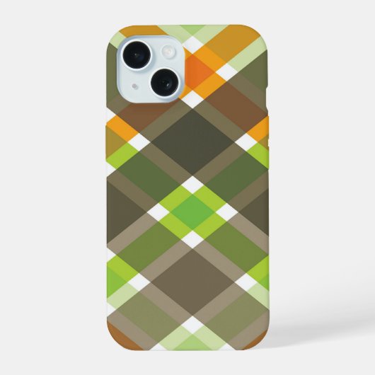 Orange Vert Brown Plaid Simple Fun Checks Motif (Verso)