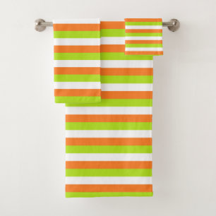Orange, vert de chaux et rayures de blanc