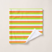 Orange, vert de chaux et rayures de blanc (Gant de toilette)