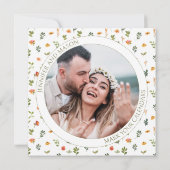 Orange vert floral Enregistrer la date invitation (Dos)