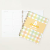 Orange Vert Jaune Bleu Pastel Monogram En vichy (Devant avec enveloppe)