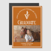 Orange Vétérinaire Magnet de Diplôme de Photo (Devant / Derrière)