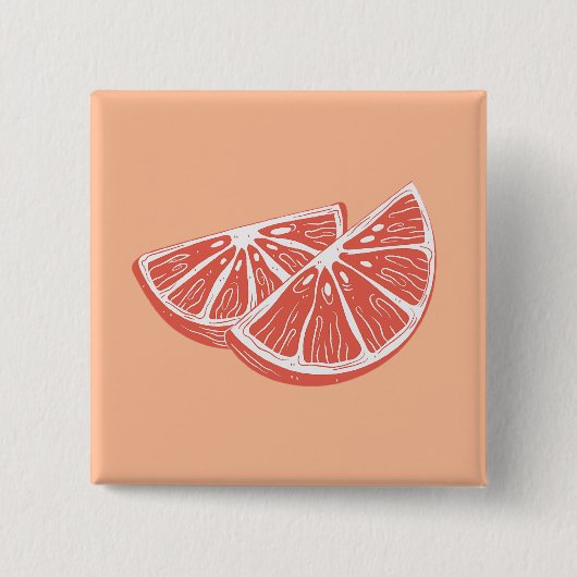 Orange Vierkante Button 5,1 Cm (Voorkant)