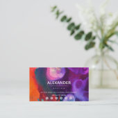 Orange violet Abstrait Aquarelle Fidélité (Debout devant)