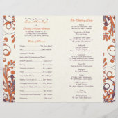 Orange violet Abstrait automne programme de mariag (Dos)