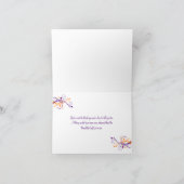 Orange violet blanc Carte de remerciements floral  (Intérieur)