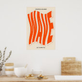Orange Wave Typography Art Print Modern Kinetic (Keuken)