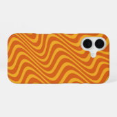 orange waves iPhone 16 hoesje (Achterkant horizontaal)