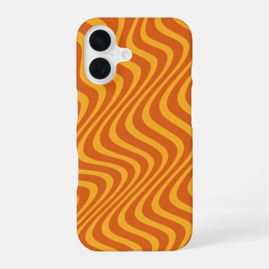 orange waves iPhone 16 hoesje (Achterkant)
