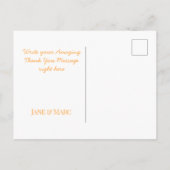 Orange Wedding Thank You Cards Elegant Script Briefkaart (Achterkant)