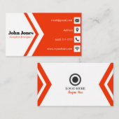 Orange & White Cartes de visite 14 Pack de 100 (Devant / Derrière)