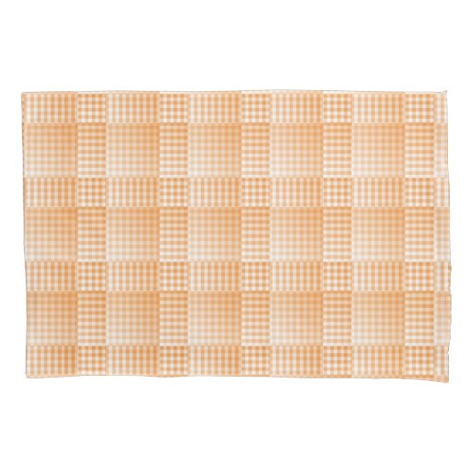Orange White Checker Abstract Pattern Kussensloop (Voorkant-Links)