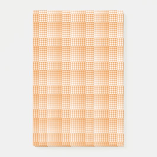 Orange White Checker Abstract Pattern Post-it® Notes (Voorkant)