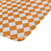 Orange White Checker Diamond Pattern Snijplank (Hoek)