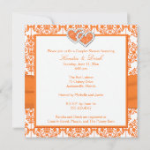 Orange White Damask Couples Shower Invitation (Dos)
