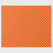 Orange | Wit Polka Dot inpakpapier (Vlak)