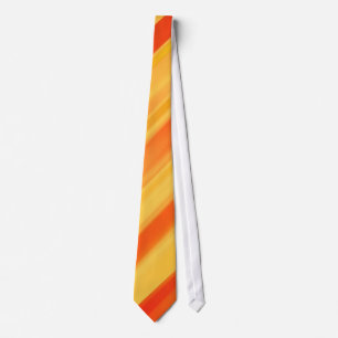 Orange Yellow Abstract Stripes Stropdas