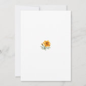 Orange Yellow Marigold Boho Botanical Wedding Kaart (Achterkant)