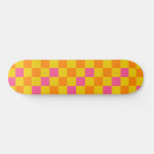 Orange Yellow Pink Checkered Pattern Design  Skateboard (Horizontaal)