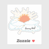 Orange Yellow Sun Shine Clouds Sticker (Vel)