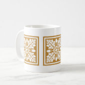 Orange Zest Acorn and Leaf Tile Design Café Mug (Devant gauche)
