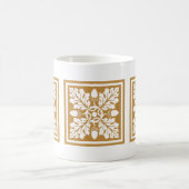 Orange Zest Acorn and Leaf Tile Design Café Mug (Centre)