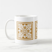 Orange Zest Acorn and Leaf Tile Design Café Mug (Gauche)