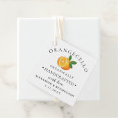 Orangecello fles bruiloft bedankjes labels (In situ)