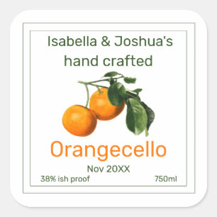 Orangecello label vintage sinaasappelillustratie