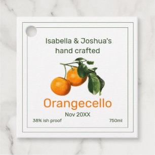 Orangecello label vintage sinaasappelillustratie