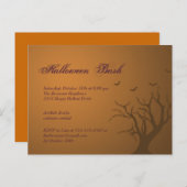 Oranger brûlé arbre effrayant Halloween invitation (Devant / Derrière)