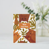 Oranger Brûlé Chats & branches Meilleur chat Carte (Debout devant)