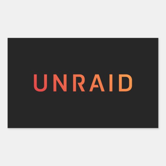 Oranger brut sur autocollant rectangulaire noir (Devant)