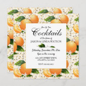 Oranges Agrumes Fruits Floral Cocktail Invitation (Devant / Derrière)