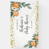 Oranges Baby shower jumeau Grande bannière (Vertical)