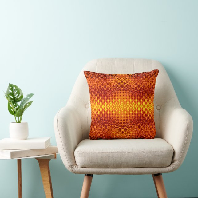 Oranges brûlées lancent des oreillers boho. (Chaise)