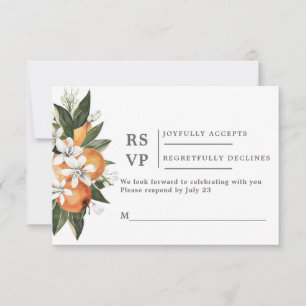 Oranges carte d'insertion de mariage RSVP