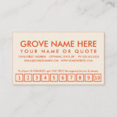 oranges. carte perforée de fidélité (Dos)