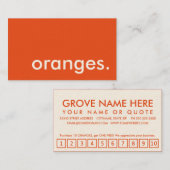 oranges. carte perforée de fidélité (Devant / Derrière)