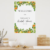 Oranges Citron Fête des mariées Affiche de bienven (Cuisine)