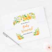 Oranges Citrus Baby Shower Bookplate Vierkante Sticker (Envelop)